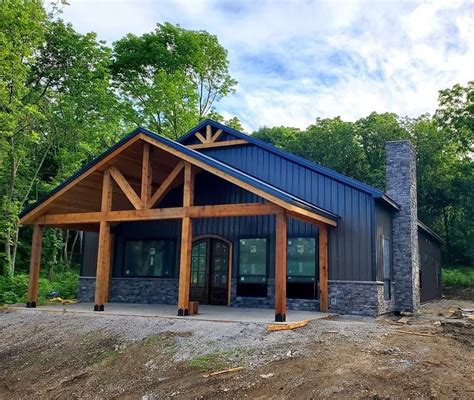 ranch house with both metal and shingle roofs|morton pole barn homes pictures.